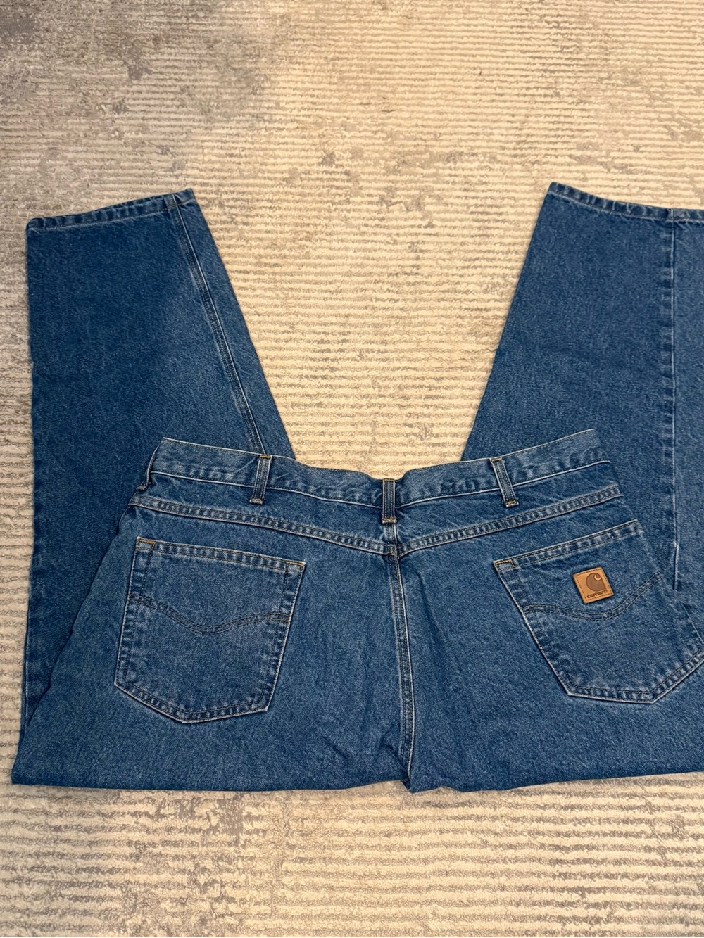 Carhartt Men’s Blue Relaxed 42 x 30 Straight-Leg Jeans